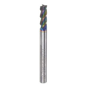 uxcell Carbide Square End Mill, 4mm (5/32") Diameter Diamond-Like Carbon Coated 3 Flutes Milling Bit Cutter, for Aluminum Copper Non-Ferrous Metal, 4mm (5/32") Shank