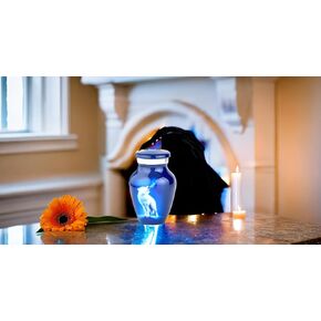 Urn for Human Ashes Adult Male Female - Handmade Cremation Urn, Wolf 4 Keepsake Urns with Velvet Bags - Wolf Steaming urn (One Large & 4 Small Urn)