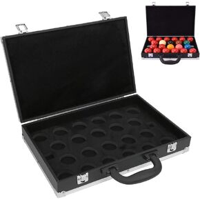 Billiard Balls Storage Box, Portable Billiard Pool Ball Carrying Case Snooker Pool Carrying Case with Handle Accessory Billiard Equipment for Billiard Pool Balls, 22 Balls Capacity