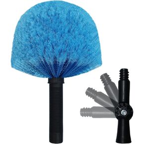 Twist-On Cobweb Duster Head Brush // Spider Web Brush with Universal Joint for Outdoor & Indoor Web Cleaning // Fits Standard Acme Threaded Poles // Brush Head Only (1)