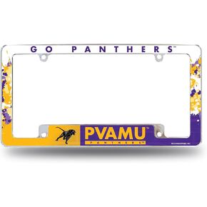 Rico Industries NCAA Prairie View A&M Panthers Primary 12" x 6" Chrome All Over Automotive License Plate Frame for Car/Truck/SUV