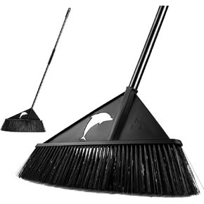 Heavy Duty Broom, Outdoor Broom with 51" Long Handle&Thicken Stiff Bristle, Street Sanitation Broom for Sweeping Weeds,Leaves Household Broom Cleaning Indoor Kitchen