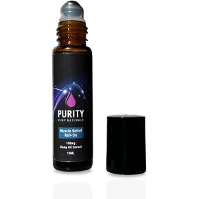 Purity Hemp Naturals Hemp Oil Roll-On for Temporary Relief On-The-Go. Lavender, Peppermint, Coconut & Frankincense Oils, Menthol & Hemp Oil Extract (100 mg).