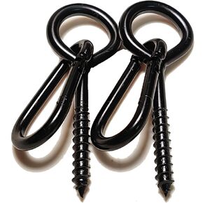 5Inch Eye Bolts Screw in Hooks & 3.1in Snap Hooks,2Pack Premium Carbon Steel Heavy Duty Screw in Eye Hooks for Hammock Hanging, Wood/Wall/Ceiling Mount Indoor & Outdoor Use