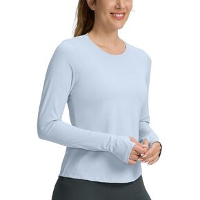 Long Sleeve Workout Tops for Women Lightweight Running Shirts Quick Dry Athletic Shirts Active Exercise