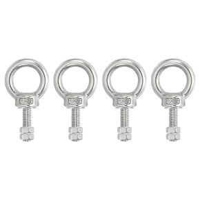 PATIKIL Lifting Shoulder Eye Bolts, 4 Pack M8x35 304 Stainless Steel Eye Bolts Threaded Screw Eyebolt Shoulder Ring with Double Nuts Fixed for Lifting Hanging