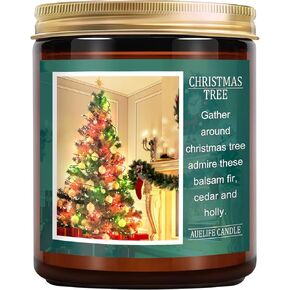 شمعة عيد الميلاد | شمعة شجرة عيد الميلاد، شمعة معطرة للمنزل، هدايا شموع عيد الميلاد - هدايا عيد الميلاد لعطلة الشتاء للنساء والرجال - شموع برطمان للعلاج العطري سعة 7 أونصة in Kuwait