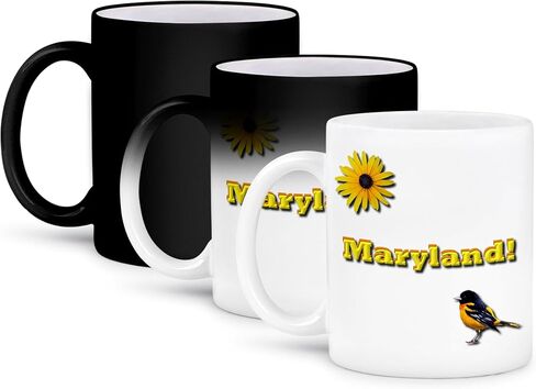 3dRose mug_37797_4 "Maryland" Two Tone Black Mug, 11 oz, Multicolor in Saudi Arabia