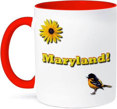 3dRose mug_37797_4 "Maryland" Two Tone Black Mug, 11 oz, Multicolor in Saudi Arabia