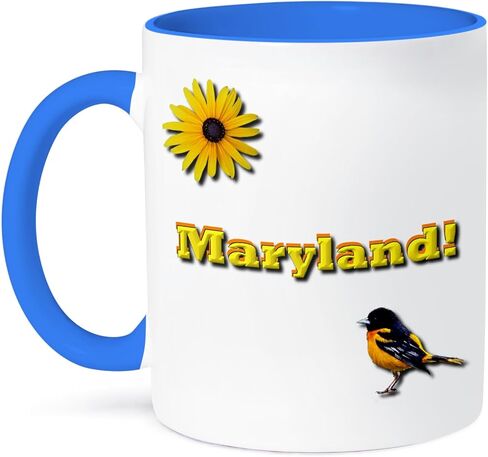 3dRose mug_37797_4 "Maryland" Two Tone Black Mug, 11 oz, Multicolor in Saudi Arabia