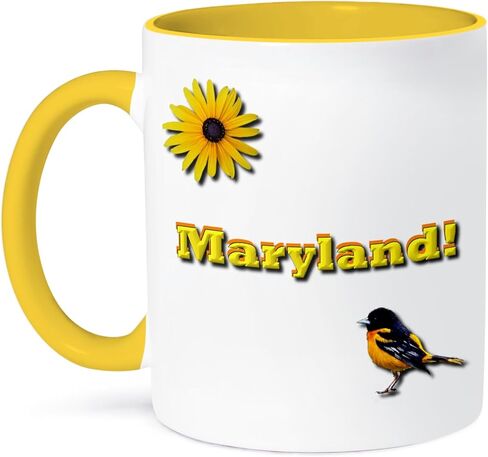 3dRose mug_37797_4 "Maryland" Two Tone Black Mug, 11 oz, Multicolor in Saudi Arabia