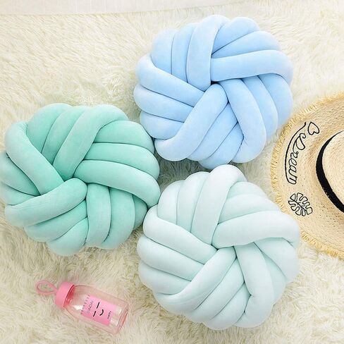 Youjiayi Knot Pillow Ball Round Cushion Decoration Knotted Throw Pillows Sofa Floor Car Pillow Back Cushion Kids Toys,Ivory in Saudi Arabia