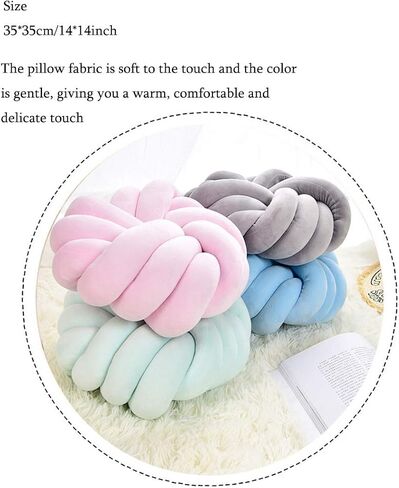 Youjiayi Knot Pillow Ball Round Cushion Decoration Knotted Throw Pillows Sofa Floor Car Pillow Back Cushion Kids Toys,Ivory in Saudi Arabia