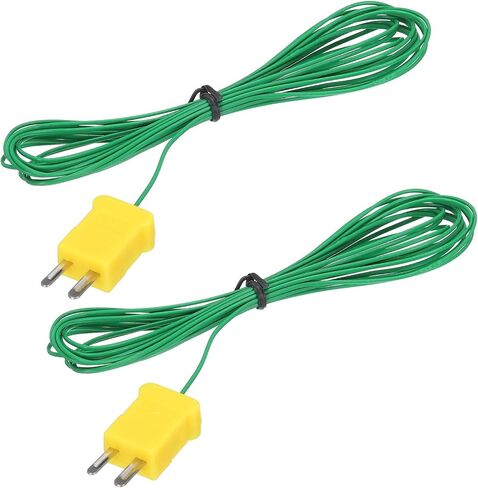 MECCANIXITY 2 قطعة K نوع موصل حراري صغير مجسات استشعار درجة الحرارة PTFE 10ft -50 إلى 260 درجة مئوية (-58 إلى 500 درجة فهرنهايت)، أخضر in Saudi Arabia