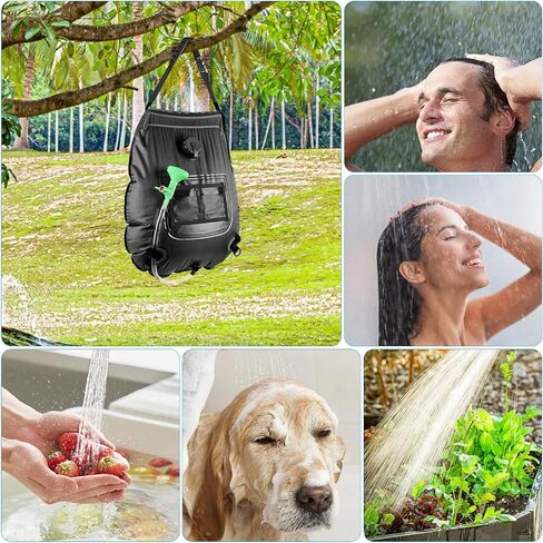 Solar Portable Shower Bag, 5 Gal/20L Solar Heating Outdoor Camping Shower Bag with On-Off Switchable Shower Head&Removable Hose Suitable for Camping, Hiking, Travel, Beach Swimming in Saudi Arabia