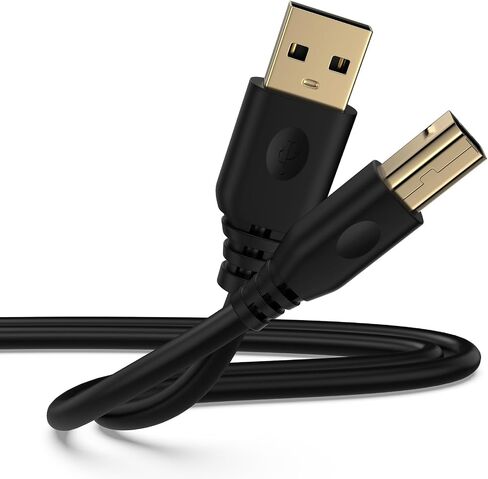 Printer Cable 6ft,USB-A to USB-B Printer Cord,High-Speed USB 2.0 Cable Printer USB Cable,Type A to B Scanner Printer Cable MIDI Cable for HP,Canon,Dell,Epson,Samsung,Brother,DAC,Xerox & More,Black in Saudi Arabia