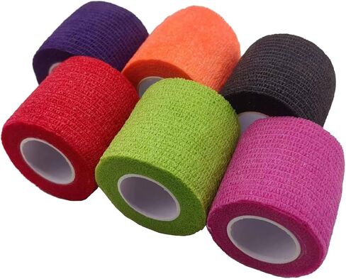 Self Adhesive Bandage Wrap 15Roll,Non-Woven Self Adherent Vet Wrap Tape,5CM x 4.5M Cohesive Bandage Tape for Wrist & Ankle,Elastic Grip Cover-15color in Saudi Arabia