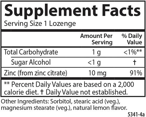 Carlson - Zinc-Ease, Soothing Lozenge, Immune Support & Optimal Wellness, Antioxidant, Lemon, 84 Lozenges in Saudi Arabia