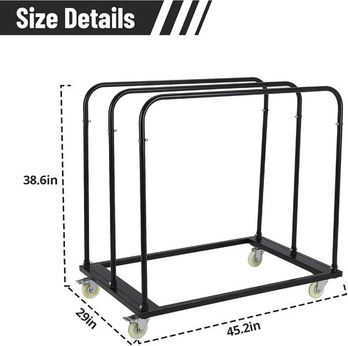 Steel Panel Truck, 1500LBS Panel Dolly Cart with 5" Swivel Casters and 36" x 24" Deck, Heavy-Duty Drywall Sheet Cart, Handling Wall Panel, Sheetrock, Lumber for Garage, Home, Warehouse in Saudi Arabia
