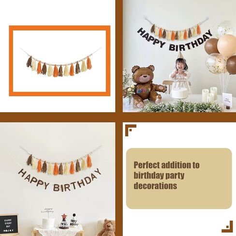 VESMATITY Boho Tassel Garland Banner Rainbow Fall Tassel Wall Hanging Decor for Halloween Thanksgiving Christmas Birthday Party Classroom Nursery Bedroom Dorm Office Decorations in Kuwait