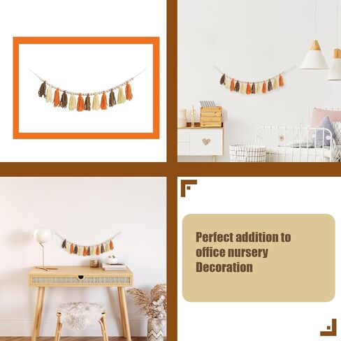 VESMATITY Boho Tassel Garland Banner Rainbow Fall Tassel Wall Hanging Decor for Halloween Thanksgiving Christmas Birthday Party Classroom Nursery Bedroom Dorm Office Decorations in Kuwait