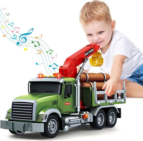 لعبة شاحنة سحب كبيرة من SpringFlower، شاحنة سحب 15 بوصة للأطفال الصغار من عمر 3 4 5 6 سنوات، لعبة سيارة شاحنة مع سيارة سباق، إشارات المرور، خطاف عمل، صوت خفيف، هدايا عيد ميلاد للأولاد والبنات in Kuwait