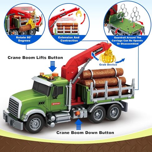 لعبة شاحنة سحب كبيرة من SpringFlower، شاحنة سحب 15 بوصة للأطفال الصغار من عمر 3 4 5 6 سنوات، لعبة سيارة شاحنة مع سيارة سباق، إشارات المرور، خطاف عمل، صوت خفيف، هدايا عيد ميلاد للأولاد والبنات in Kuwait