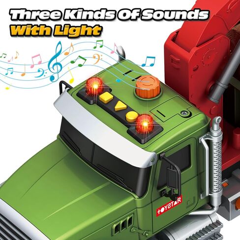 لعبة شاحنة سحب كبيرة من SpringFlower، شاحنة سحب 15 بوصة للأطفال الصغار من عمر 3 4 5 6 سنوات، لعبة سيارة شاحنة مع سيارة سباق، إشارات المرور، خطاف عمل، صوت خفيف، هدايا عيد ميلاد للأولاد والبنات in Kuwait