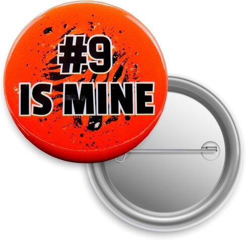 دبوس يوم اللعبة بطبعة النمر البنغالي، ملحق فريق كرة القدم باللونين البرتقالي والأسود، زر مروحة رياضية، 2,25 بوصة in Kuwait