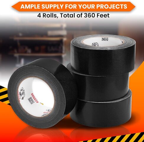 Perco Professional-Grade Gaffer Tape | Water-Resistant, Heavy-Duty and No-Residue Cloth Tape for Reliable and Convenient Repairs, Marking, Cable Management & More | 50mm x 30-yard Per Roll (Black) in Saudi Arabia