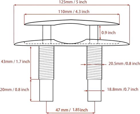 SHENGHUISS قارب سحب ما يصل القارب المربط 316 الفولاذ المقاوم للصدأ قابل للسحب الثقيلة دافق جبل المنبثقة المربط مع لوحة دعم وقفل المكسرات 5 بوصة 1 حزمة in Kuwait