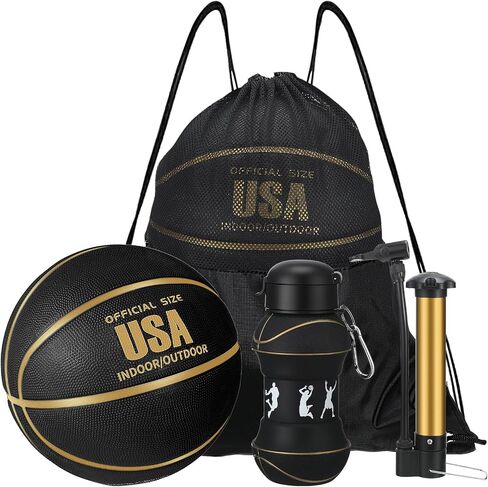 4 Pcs Soccer Ball Bulk for Boys Girls Football Gifts Set 18 oz Soccer Ball Water Bottle with Pump and Equipment Bag for Kids Youth Teen Child Adult School Sport Practice Training Gifts in Saudi Arabia