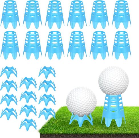 Golf Simulator tees, 22Pcs Plastic Golf Mat Tees for Home, Outdoor or Indoor Golf Tees for Training, Practice Golf tees for Winter Turf and Driving Range, Pack of 12 Tall & 12 Small in Saudi Arabia