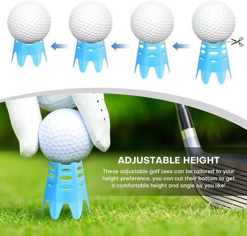 Golf Simulator tees, 22Pcs Plastic Golf Mat Tees for Home, Outdoor or Indoor Golf Tees for Training, Practice Golf tees for Winter Turf and Driving Range, Pack of 12 Tall & 12 Small in Saudi Arabia