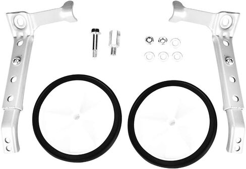 Training Wheels Bike, Variable Speed Training Wheels Adjustable Training Side Rear Wheel Balance Stabilizers Mounted Kit for Children Kids Bikes 16 18 20 22 Inch (Silver in Saudi Arabia