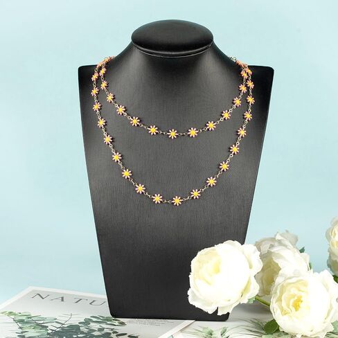 YOUBEIYEE 5 Meters Colorful Daisy Chains for Jewelry Making Mixed Color Enamel Flower Chains Bulk for Women Necklace Bracelet Anklet DIY Jewelry Supplies Findings in Kuwait