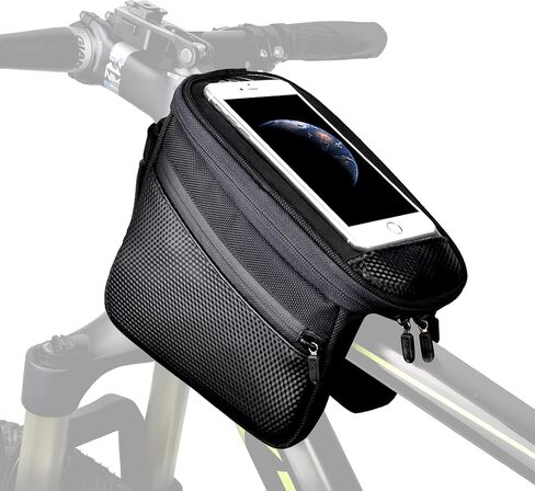RBRL Bike Bag Bicycle Front Frame Bag, Waterproof Bike Phone Bag, Large Capacity Bike Handlebar Bag, Touch Screen Compatible Phones Under 6.6" in Kuwait