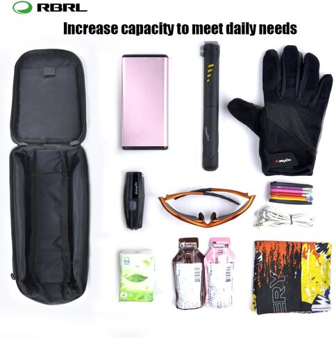 RBRL Bike Bag Bicycle Front Frame Bag, Waterproof Bike Phone Bag, Large Capacity Bike Handlebar Bag, Touch Screen Compatible Phones Under 6.6" in Kuwait