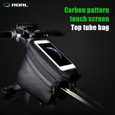 RBRL Bike Bag Bicycle Front Frame Bag, Waterproof Bike Phone Bag, Large Capacity Bike Handlebar Bag, Touch Screen Compatible Phones Under 6.6" in Kuwait