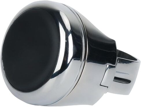 Stainless Steel Steering Wheel Knob, Sport Maneuvering Knob Steering Spinner Cowhide Leather Cover Premium Polish Finish Suicide Knob Universal Fit for Cars, Trucks, Boats (Red Cowhide) in Saudi Arabia