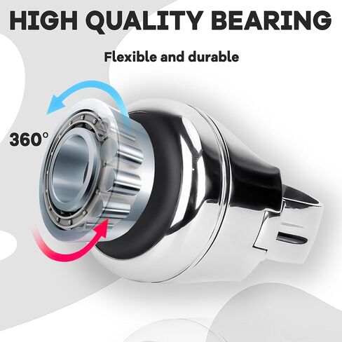 Stainless Steel Steering Wheel Knob, Sport Maneuvering Knob Steering Spinner Cowhide Leather Cover Premium Polish Finish Suicide Knob Universal Fit for Cars, Trucks, Boats (Red Cowhide) in Saudi Arabia