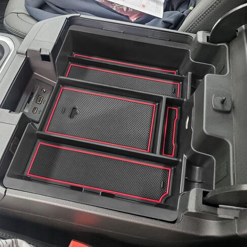 Center Console Organizer Compatible with 2019-2022 Chevy Silverado/Sierra 1500 and 2020-2023 Silverado/Sierra 2500HD 3500HD Accessories Armrest Full Size Tray,Full Console w/Bucket Seats ONLY,Black in Saudi Arabia