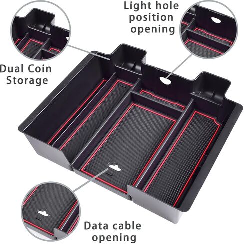 Center Console Organizer Compatible with 2019-2022 Chevy Silverado/Sierra 1500 and 2020-2023 Silverado/Sierra 2500HD 3500HD Accessories Armrest Full Size Tray,Full Console w/Bucket Seats ONLY,Black in Saudi Arabia
