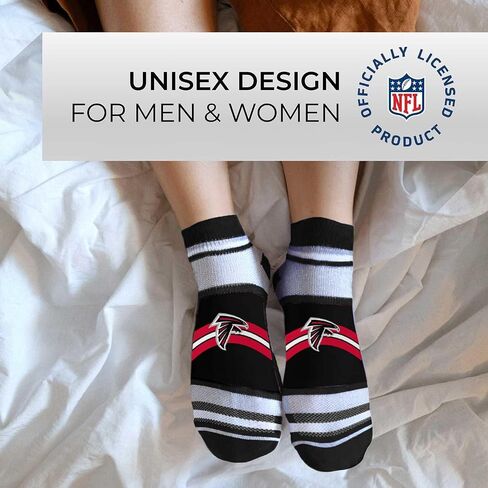 For Bare Feet NFL Team Color Game Day Primary Logo Stripe Versatile Comfort for Women & Men No Show Ankle Socks in Saudi Arabia