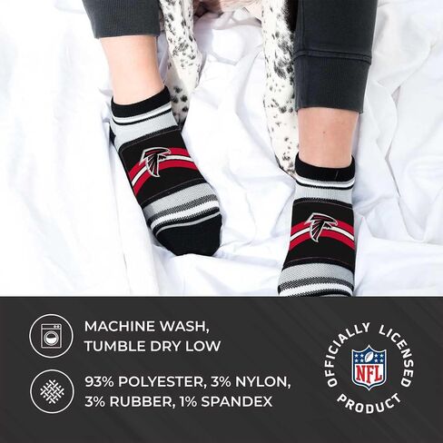 For Bare Feet NFL Team Color Game Day Primary Logo Stripe Versatile Comfort for Women & Men No Show Ankle Socks in Saudi Arabia
