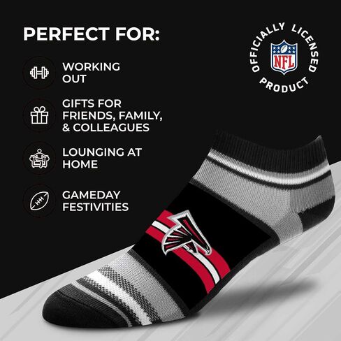 For Bare Feet NFL Team Color Game Day Primary Logo Stripe Versatile Comfort for Women & Men No Show Ankle Socks in Saudi Arabia