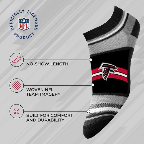 For Bare Feet NFL Team Color Game Day Primary Logo Stripe Versatile Comfort for Women & Men No Show Ankle Socks in Saudi Arabia