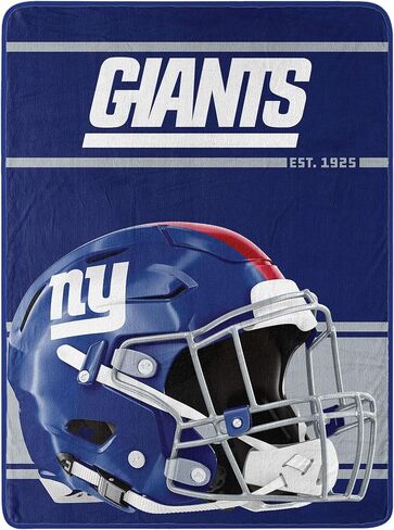 بطانية ملفوفة بتصميم Northwest NFL New York Giants 46x60 Micro Raschel Run، ألوان الفريق، مقاس واحد (1NFL059050081RET) in Saudi Arabia