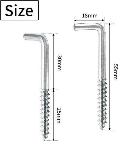 20PCS 50x18mm Silver Square Bend Hooks for Hanging Heavy Duty Thing in Saudi Arabia