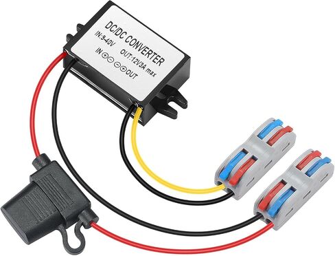 DC/DC Buck Converter 17-60V to 12V,DC/DC Voltage Converter 17V/24V/35V/60V to 12V5A 60W MAX Power Transformer Waterproof Step Down Module for Automotive, LED Lights, Trucks, Instruments. in Kuwait